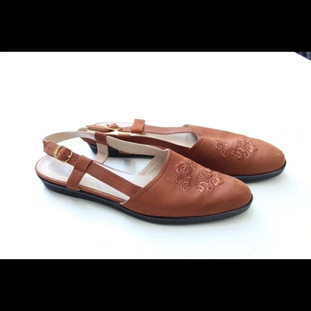 Salvatore Ferragamo sling back flats